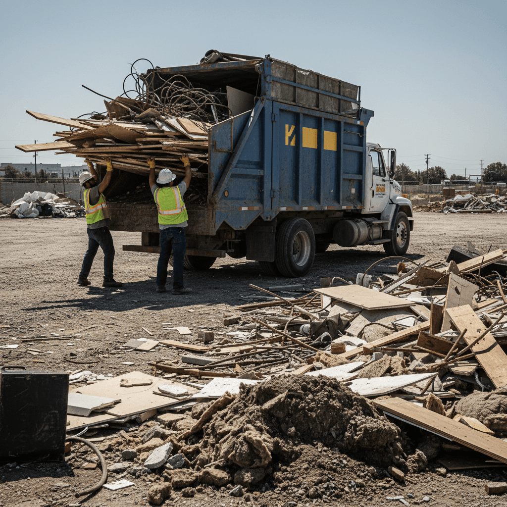 Construction debris removal from active site