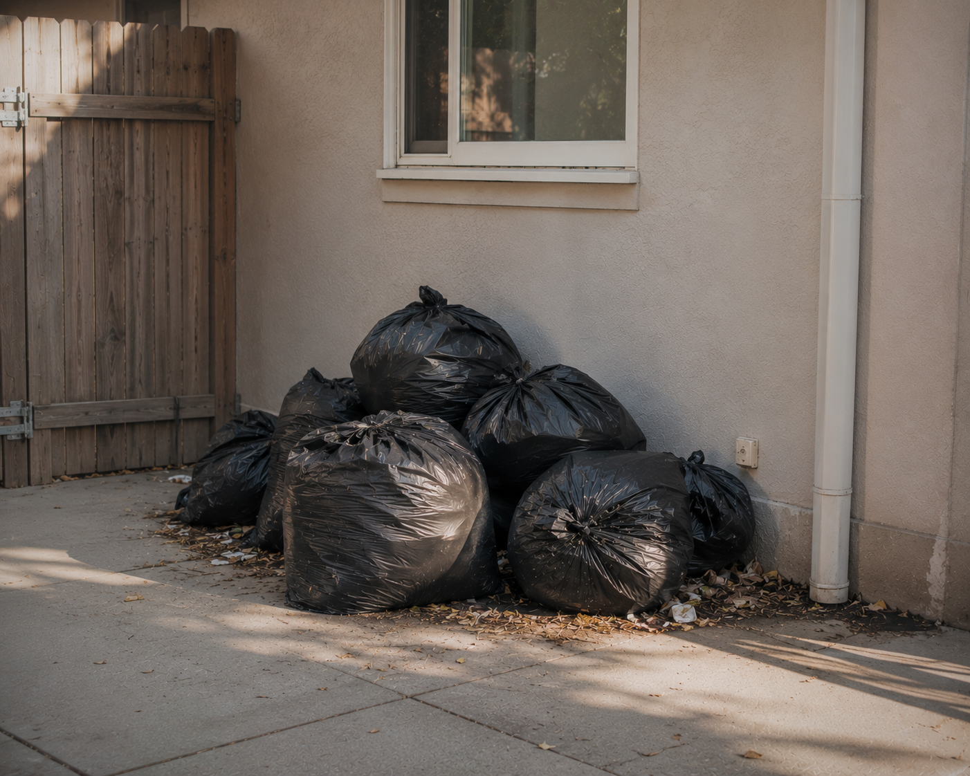 Trash bag removal before
